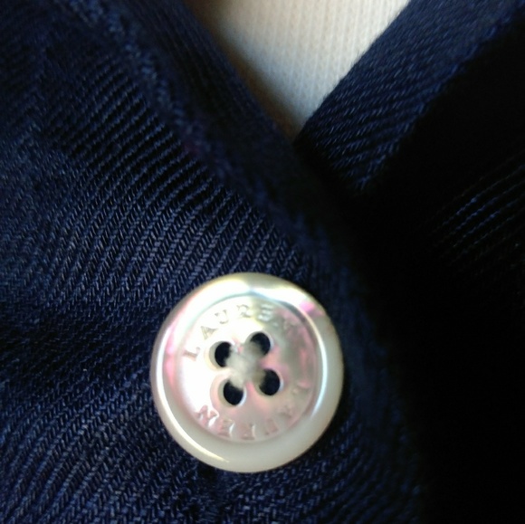 Ralph Lauren 100% Linen Button Down Shirt Navy S/M - Picture 7 of 7